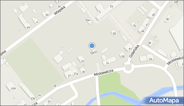 Nowy Staw, Mickiewicza Adama, 31b, mapa Nowy Staw