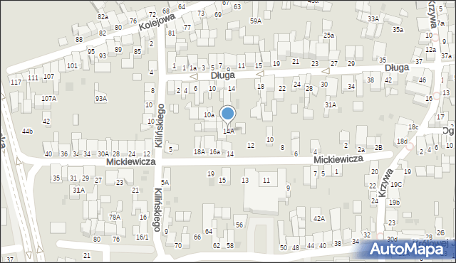 Nowy Targ, Mickiewicza Adama, 14A, mapa Nowego Targu