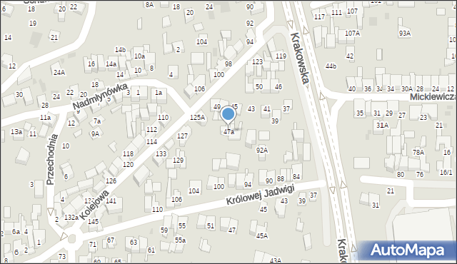 Nowy Targ, Mickiewicza Adama, 47a, mapa Nowego Targu