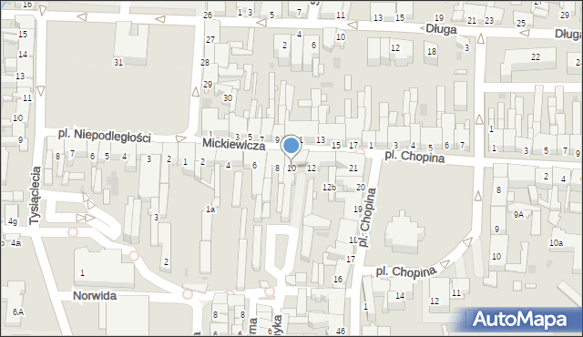 Nowy Tomyśl, Mickiewicza Adama, 10, mapa Nowy Tomyśl