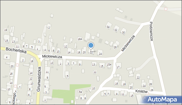 Nowy Wiśnicz, Mickiewicza Adama, 22, mapa Nowy Wiśnicz