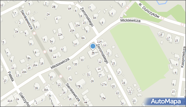 Nysa, Mickiewicza Adama, 25, mapa Nysy