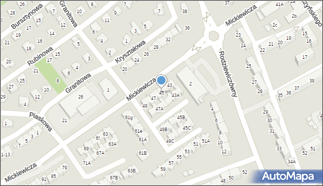 Nysa, Mickiewicza Adama, 45, mapa Nysy