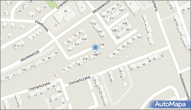 Nysa, Mickiewicza Adama, 63B, mapa Nysy