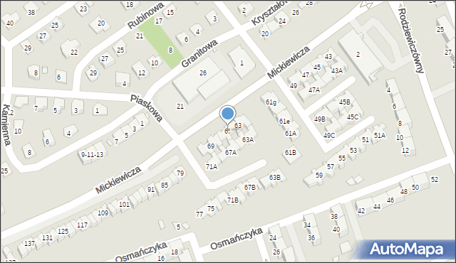 Nysa, Mickiewicza Adama, 65, mapa Nysy