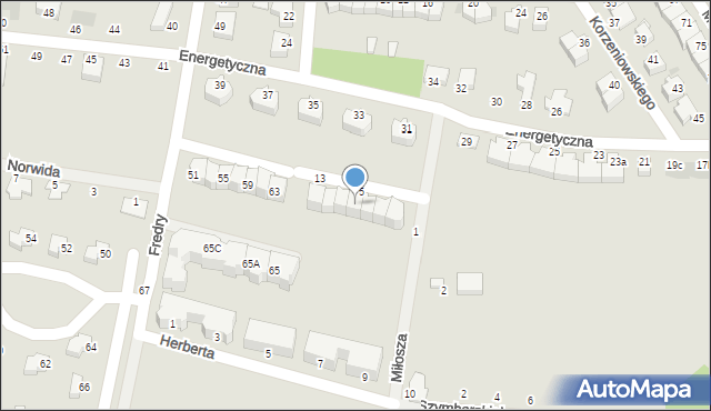 Oborniki Śląskie, Miłosza Czesława, 7, mapa Oborniki Śląskie