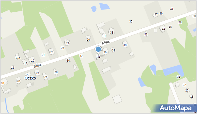 Oczko, Miła, 34, mapa Oczko