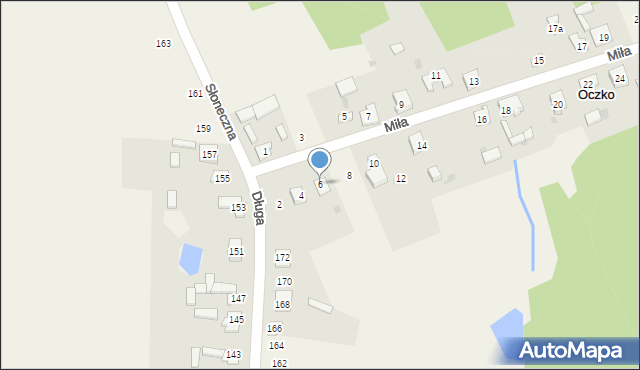 Oczko, Miła, 6, mapa Oczko