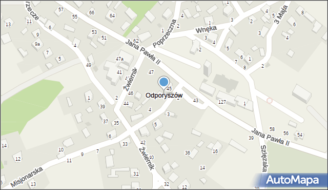 Odporyszów, Misjonarska, 2, mapa Odporyszów