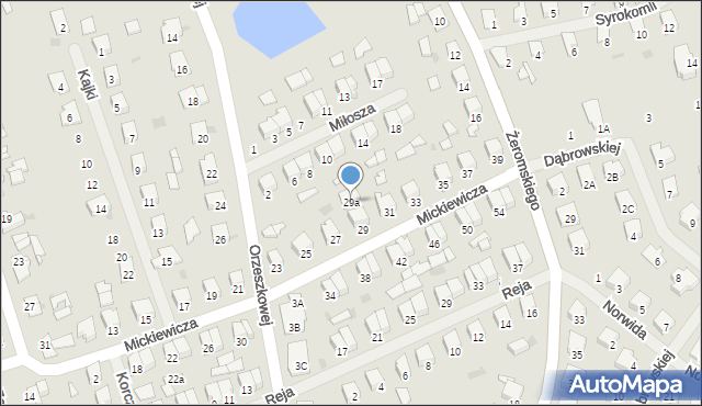 Olecko, Mickiewicza Adama, 29a, mapa Olecko
