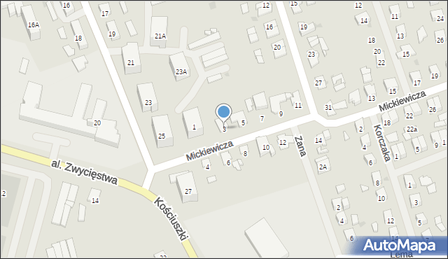 Olecko, Mickiewicza Adama, 3, mapa Olecko