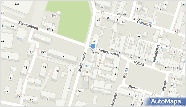 Olkusz, Mickiewicza Adama, 12, mapa Olkusz