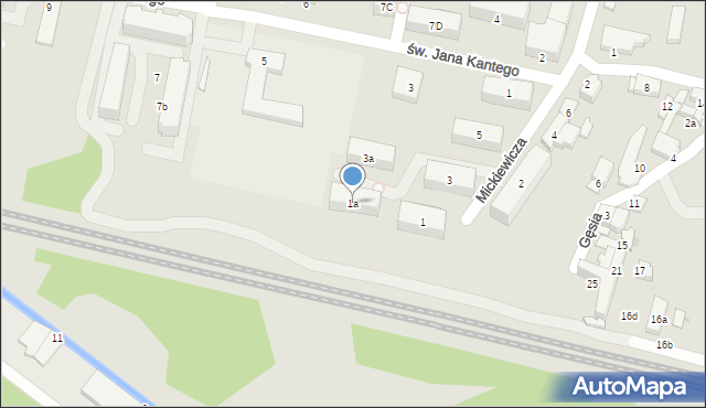 Olkusz, Mickiewicza Adama, 1a, mapa Olkusz