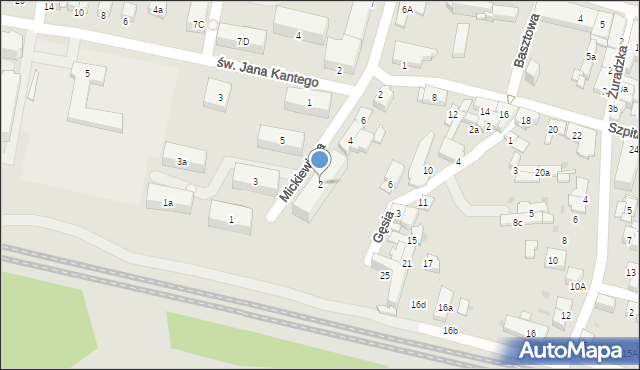 Olkusz, Mickiewicza Adama, 2, mapa Olkusz