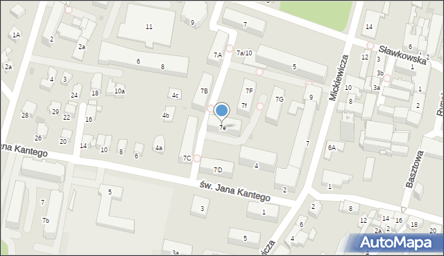 Olkusz, Mickiewicza Adama, 7e, mapa Olkusz