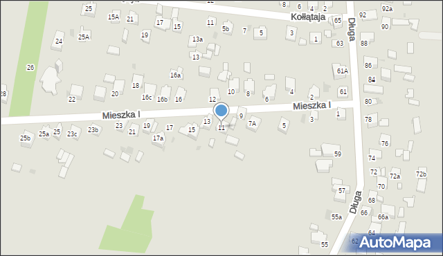 Olkusz, Mieszka I, 11, mapa Olkusz