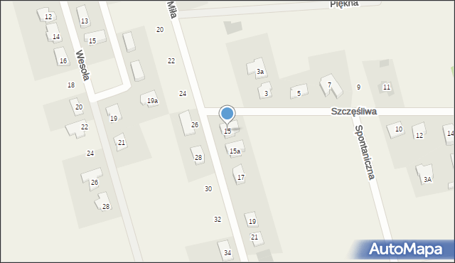 Olmonty, Miła, 15, mapa Olmonty