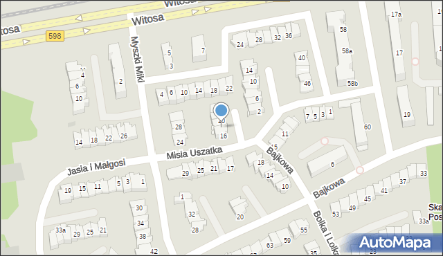 Olsztyn, Misia Uszatka, 18, mapa Olsztyna