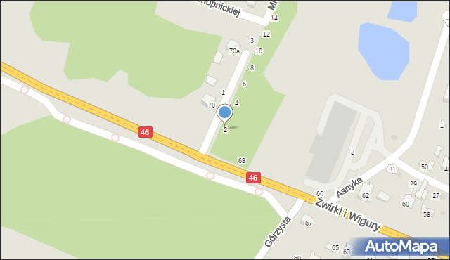 Olsztyn, Mickiewicza Adama, 2, mapa Olsztyna