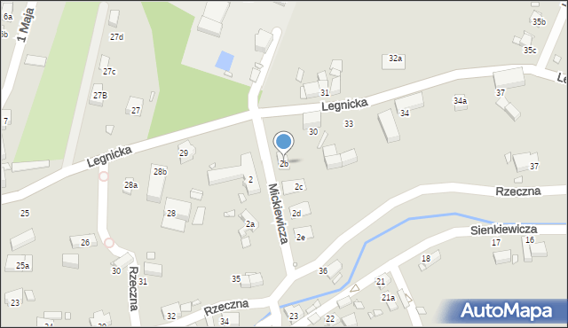 Olszyna, Mickiewicza Adama, 2b, mapa Olszyna