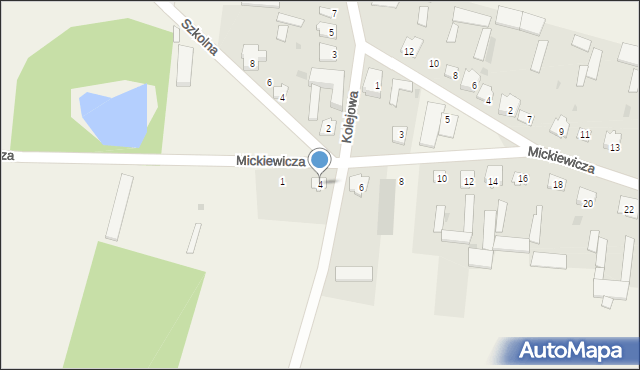 Opęchowo, Mickiewicza Adama, 4, mapa Opęchowo