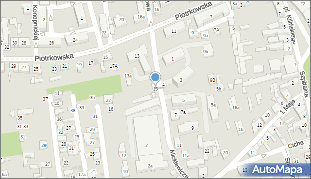 Opoczno, Mickiewicza Adama, 13, mapa Opoczno