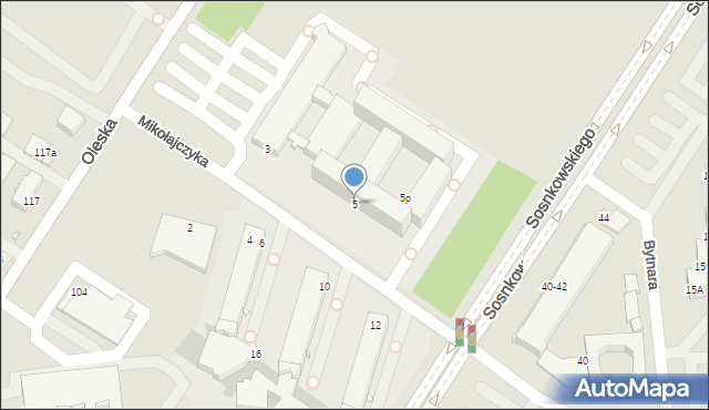 Opole, Mikołajczyka Stanisława, 5, mapa Opola