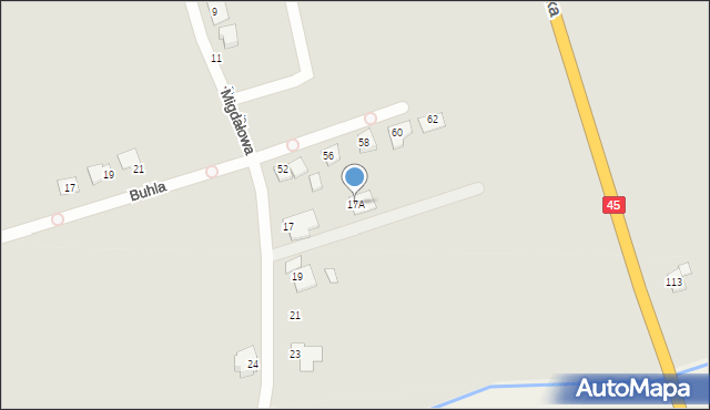 Opole, Migdałowa, 17A, mapa Opola