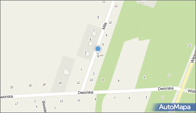 Orchówek, Miła, 4, mapa Orchówek