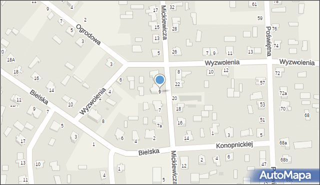 Orla, Mickiewicza Adama, 9, mapa Orla