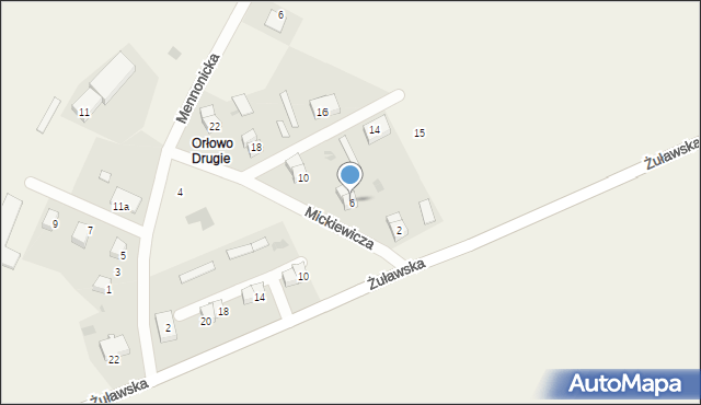 Orłowo, Mickiewicza Adama, 6, mapa Orłowo