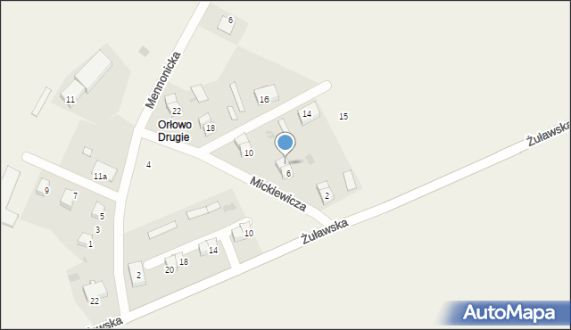 Orłowo, Mickiewicza Adama, 8, mapa Orłowo