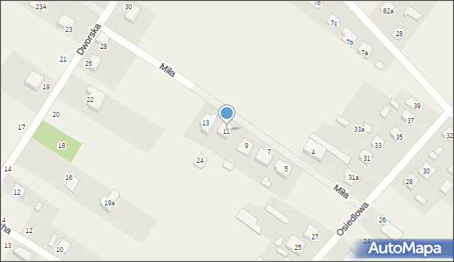 Orońsko, Miła, 11, mapa Orońsko