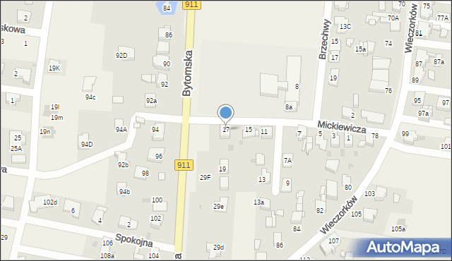 Orzech, Mickiewicza Adama, 17, mapa Orzech