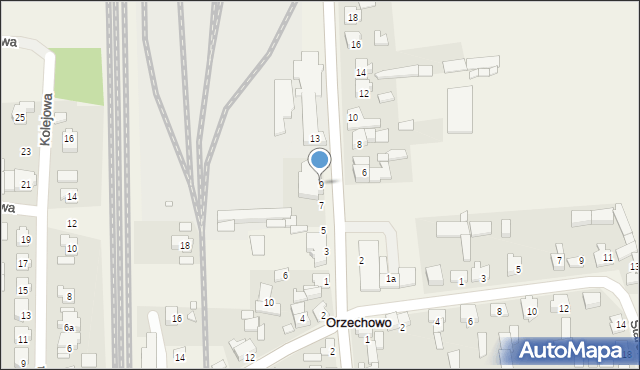 Orzechowo, Miłosławska, 9, mapa Orzechowo