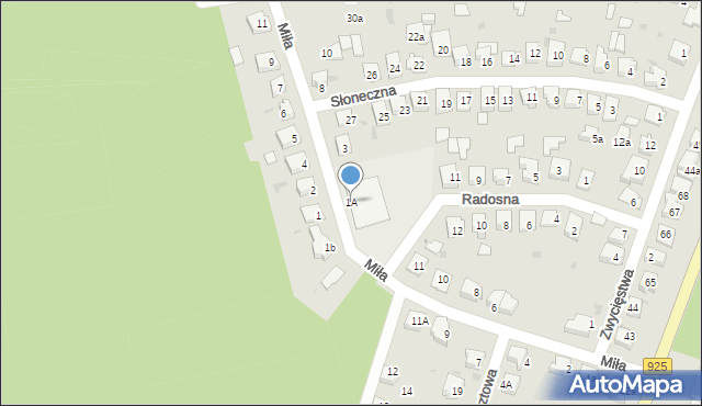 Orzesze, Miła, 1A, mapa Orzesze