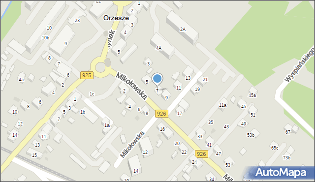 Orzesze, Mikołowska, 7, mapa Orzesze