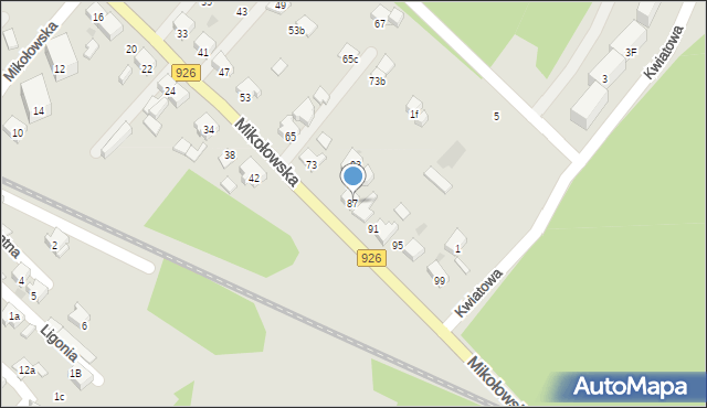 Orzesze, Mikołowska, 87, mapa Orzesze