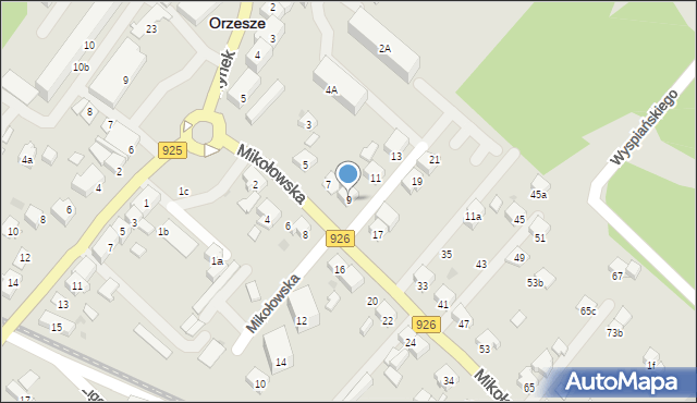 Orzesze, Mikołowska, 9, mapa Orzesze