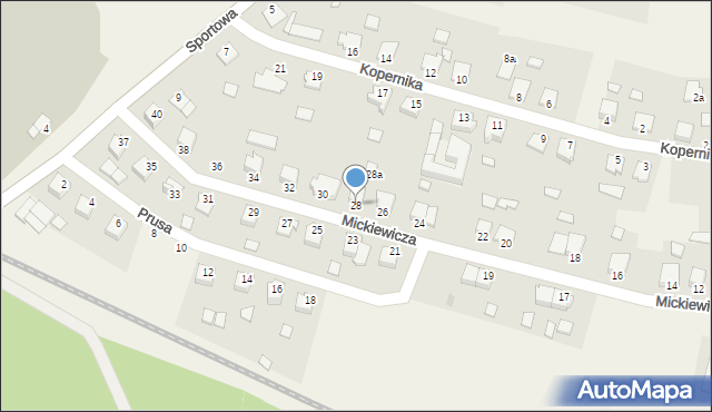 Osie, Mickiewicza Adama, 28, mapa Osie