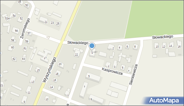 Osięciny, Mickiewicza Adama, 1, mapa Osięciny