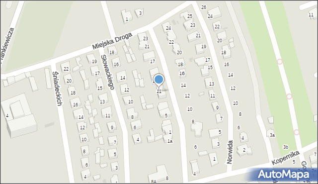 Osieczna, Mickiewicza Adama, 11, mapa Osieczna