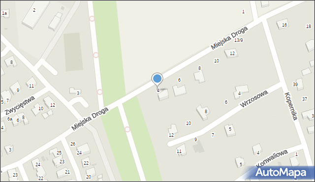 Osieczna, Miejska Droga, 4, mapa Osieczna