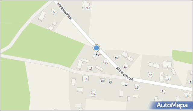Osieczna, Mickiewicza Adama, 17a, mapa Osieczna
