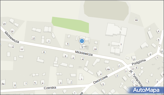 Osieczna, Mickiewicza Adama, 3, mapa Osieczna