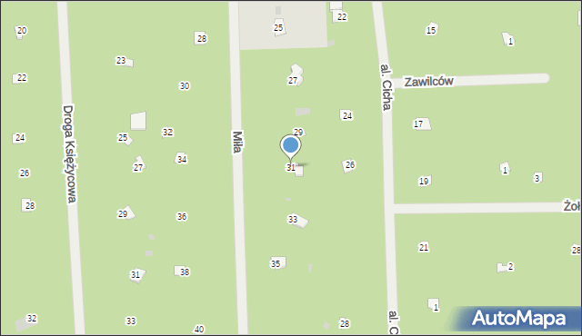 Osiedle Wilga, Miła, 31, mapa Osiedle Wilga