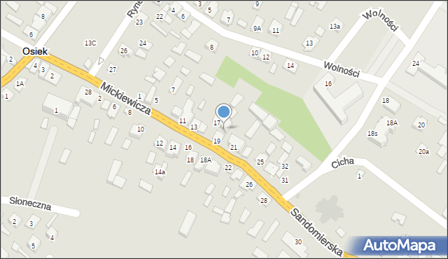 Osiek, Mickiewicza Adama, 19a, mapa Osiek