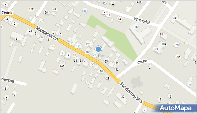 Osiek, Mickiewicza Adama, 23, mapa Osiek