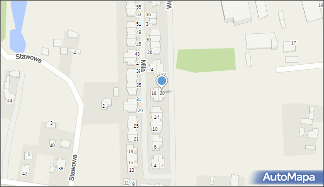 Osielsko, Miła, 20, mapa Osielsko