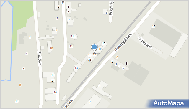 Ośno Lubuskie, Mickiewicza Adama, 23, mapa Ośno Lubuskie